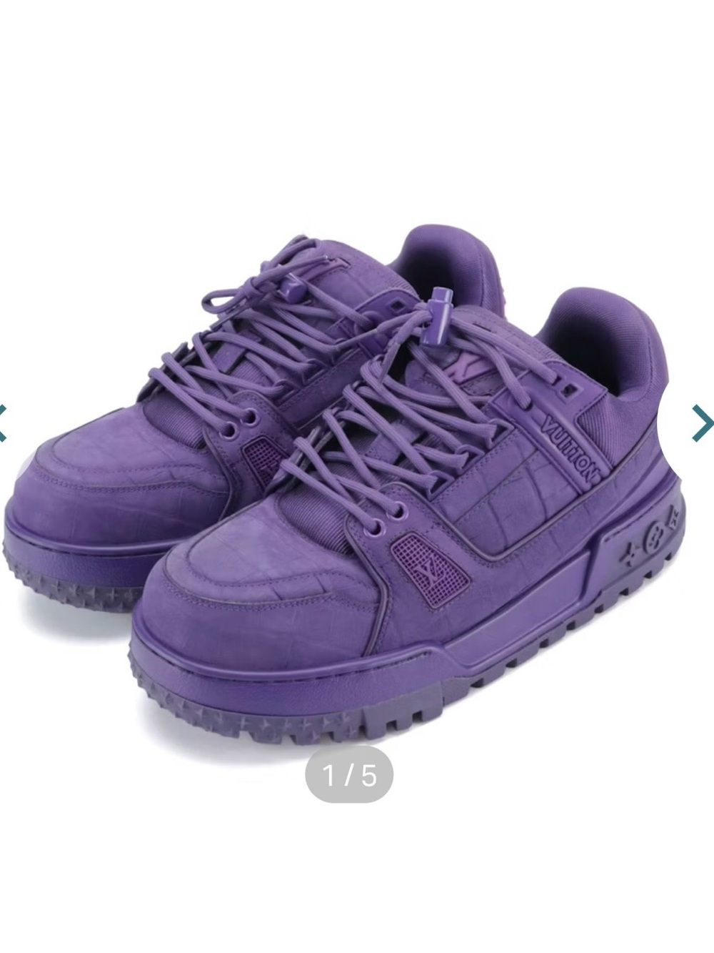 Men's Louis Vuitton LV Trainer Maxi Sneakers in Violet Embossed Suede
